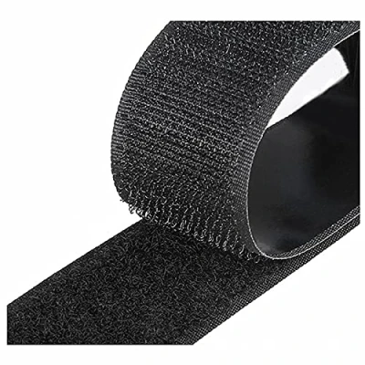 Image of Adhesive Hook and Loop Tape, 6 m Extra Strong Double Sided Sticky Self Back Fastening 20 mm Wide,Black