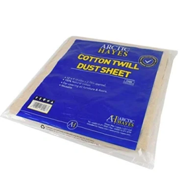 Image of Arctic Hayes Heavy Duty Dust Sheet 12ft x 9ft 100% Reusable Natural Cotton Washable, Dustsheet Use for Painting Decorating Furniture Floors Stairs Sofas Carpets (‎AD62822)