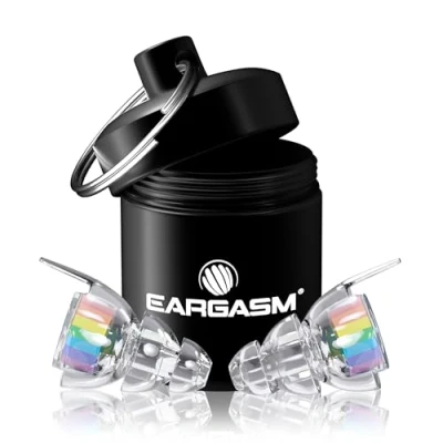 Image of Eargasm High Fidelity Earplugs with Rainbow Filters Reusable Noise Reduction Hearing Protection Ear Plugs Carrying Case for Concerts, Festivals, Raves, Musicians, Live Events, Sports