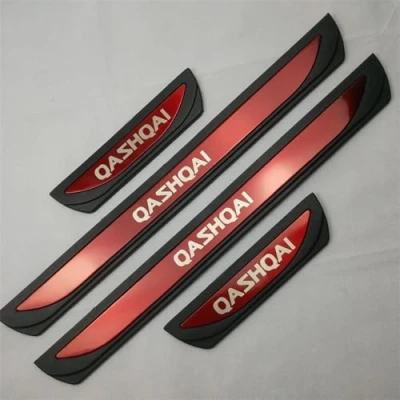 Image of KAnduo compatible with Car Stainless Steel Door Sill Kick Plates Protector for Nissan QASHQAI J12 2021 2022 2023 2024,C