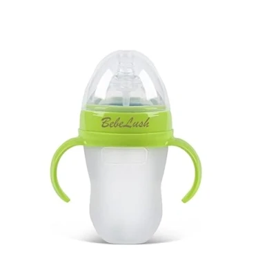 Image of BebeLush Baby Bottle Advanced Anti Colic Slow Flow Breast Like Teat Feeding Newborn Bacshield Antibacterial 100% BPA Free BPS Gravity Ball (Green)