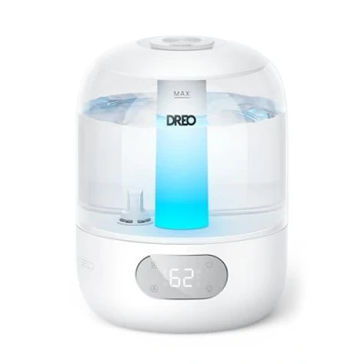 Image of Dreo Humidifiers for Bedroom, 3L Cool Mist Ultrasonic Humidifier with Easy Top Fill &amp; Clean, 30H 26dB Quiet Runtime, Humidity Sensor, Night Light Baby, Nursery, Plants Home, 360 Nozzle, White