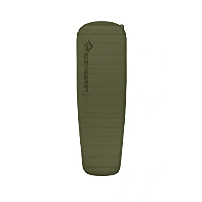 Image of Sea to Summit Camp Plus Self Inflating Sleeping Mat Large Thick Comfort &amp; Warmth Stuff Sack, Repair Kit Pillow Lock System 4 Season For Camping 198 x 64cm Green 1185g