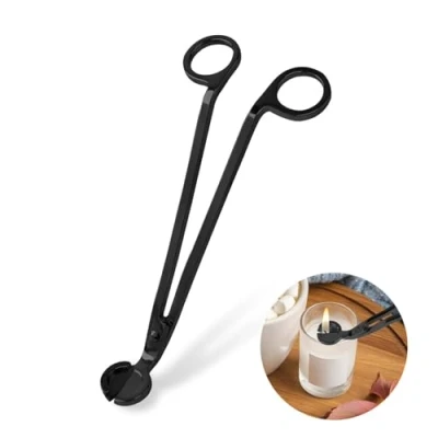 Image of Faumsut Candle Wick Trimmer, Clipper Cutter Scissor Scented Candles Lovers, Stainless Steel Trimmer Oil Lamp Accessories Scissors Cutter(Black)