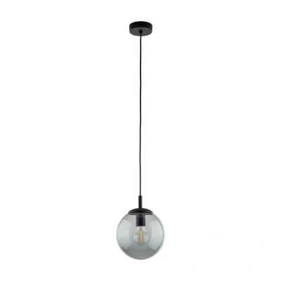 Image of Esme 30cm Globe Pendant Ceiling Light Black, Graphite Glass 1xE27