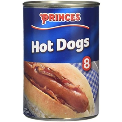 Image of Princes 8 Hot Dogs in Brine 400 g (Pack of 12)