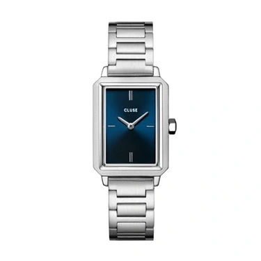 Image of CLUSE Silver + Blue Fluette Link Bracelet Watch