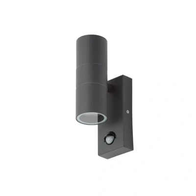 Image of Forum Leto PIR 2 Light Outdoor Up Down Wall Lamp Anthracite IP65