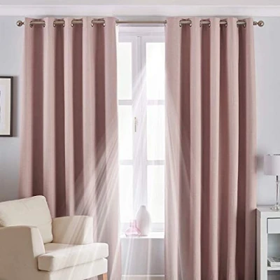 Image of Riva Home Twilight Eyelet Curtains, Blush, 229 x 137cm