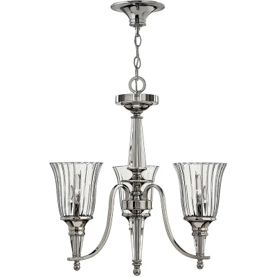 Image of Chandon Multi Arm Chandelier 3 Light Sterling Finish, E14