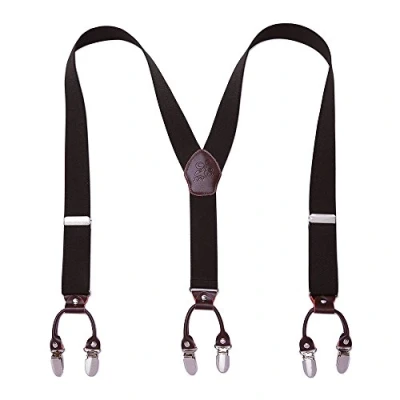 Image of KANGDAI Mens Braces Y Style One Size Adjustable Suspenders Trouser Salopette Strong Metal Clips