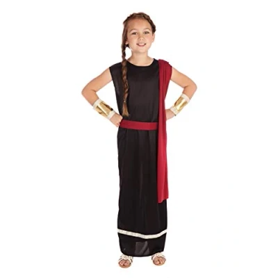 Image of Bristol Novelty CC204 Roman Girl Costume, Red, Age 4 6 Years Old