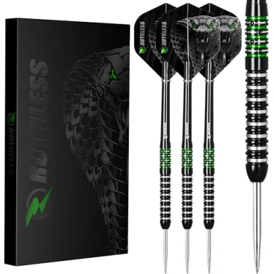 Image of RUTHLESS Animal Darts Set Steel Tip 90% Tungsten Barrel Dart Flights and Stems Included Available in Multiple Designs Weights. (Cobra, 22g)