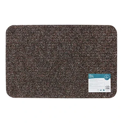 Image of JVL Delta Ribbed Lightweight Indoor Entrance Door Mat, Brown, 40 x 60 cm