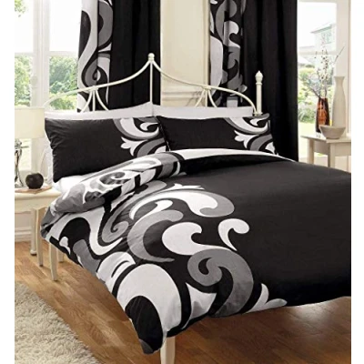 Image of Gaveno Cavailia Luxury GRANDEUR Bed Set With Duvet Cover and Pillow Case, Black, Polyester Cotton, Double 11036425