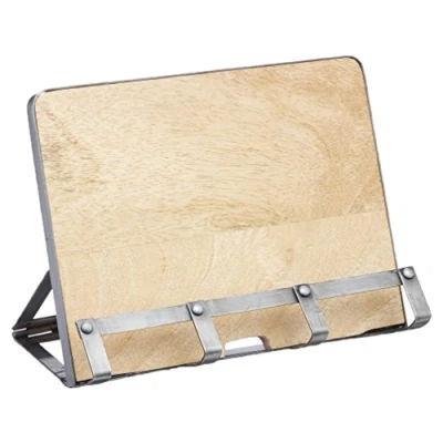 Image of Industrial Kitchen Mango Wood Cookbook Stand