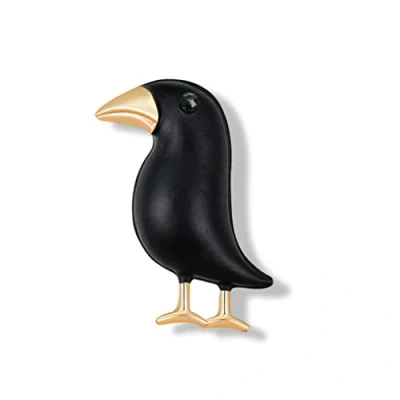 Image of Crow Brooch Cute Animal Bird Lapel Pin Badge Creative Corsage Crystal Pendant for Women Dresses Suits Clothing Accessories
