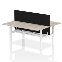 Image of Air B2B 1800x800mm Adjustable 2P Bench Desk CP Grey Oak/White + Screen