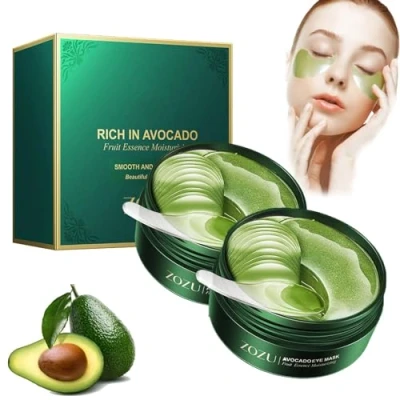 Image of 2 Box Zozu Avocado Eye Mask, Rich in Golden Under Collagen Mask Patches, Moisturizing Nourishing Treatment