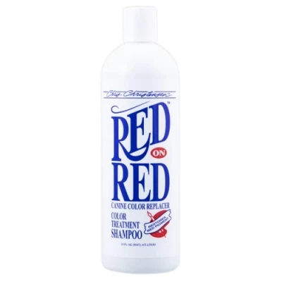 Image of Chris Christensen Red On Dog Shampoo Colour Treatment for Dogs Strengthens &amp; Deepens Colours Designed Warm Coloured Coats Enhances Intensity of in Coat, 473ml