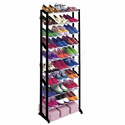 Image of PRIMA HOUSEWARES 10 Tier Shoe Boot Trainer Rack Storage Shelf Organiser Stand Freestanding Unit