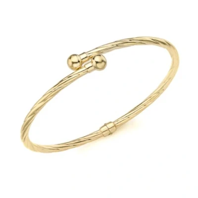 Image of Carissima Gold Unisex 9 ct Yellow Crossover Twist Bangle
