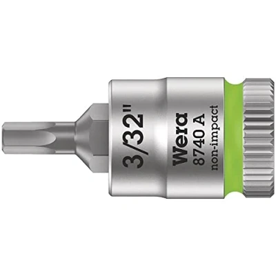 Image of Wera 8740 A Zyklop In Hex Plus bit socket, 1/4&quot; drive, 3/32&quot;x28mm, 05003381001