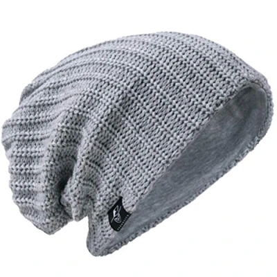 Image of VECRY Men&#039;s Slouchy Beanie Knit Rasta Skull Cap for Summer Winter (Ribbed Pale)