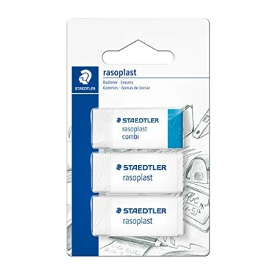 Image of Staedtler 526 S BK3D Eraser Blister Card with 2 Pieces of rasoplast