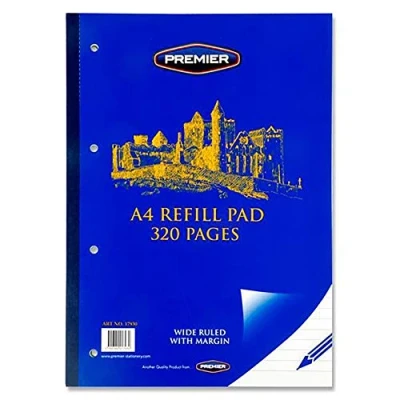 Image of Premier Stationery A4 320 Page Refill Pad. Side Bound