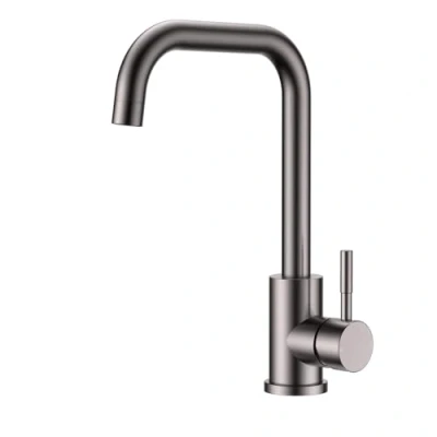 Image of Reginox Salina GM Single Lever Square Neck Gun Metal Kitchen Mixer Tap