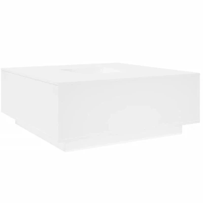 Image of vidaXL Coffee Table/Tea Side Table Square, White, Engineered Wood, 100x100x40 cm Durable, Multiple Applications, Spacious &amp; Sturdy For Living Room/Bedroom