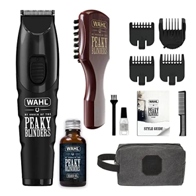 Image of Wahl and Peaky Blinders Rechargeable Beard Trimmer Gift Set, Trimmer, Men’s Stubble Trimmers, Facial Hair Trimming, Oil, Grooming Set