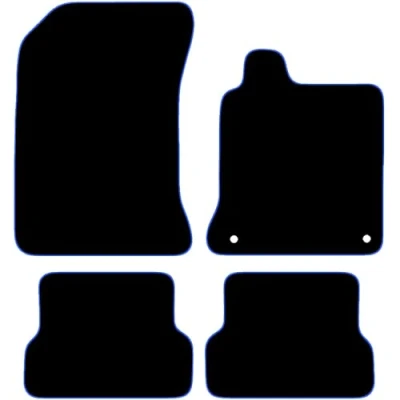 Image of Carsio Carpet Car Mats For Renault Laguna Coupe 2008 2015 Tailored Fit Floor Mat Set Complete Accessory Black Custom Fitted All Weather, Anti Slip Backing &amp; Blue Trim