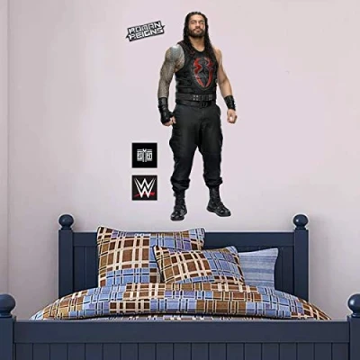 Image of WWE Wall Art Roman Reigns Wrestler Mural + Sticker Set Vinyl Decal Kids (LIFESIZE)