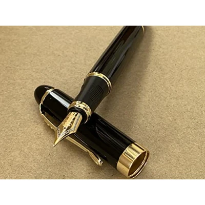 Image of Rhapsody Jinhao x450 Fountain Pen 0.5mm Medium Fine Nib Ink Pens (Polished Black)