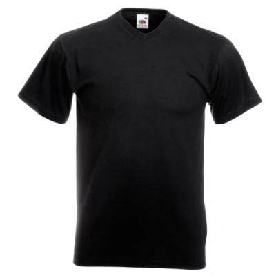 Image of Fruit of the Loom Mens Valueweight V Neck, Short Sleeve T Shirt (4XL) (Black)
