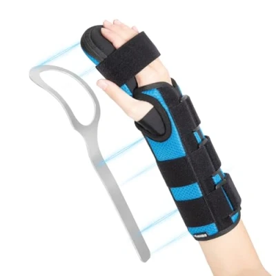 Image of YiYame Resting Hand Splint Night Support, Carpal Tunnel Wrist Splint, Wrsit &amp; Support for Arthritis, Stroke Hand, Injuries, Finger Contractures, Tendonitis, Right L