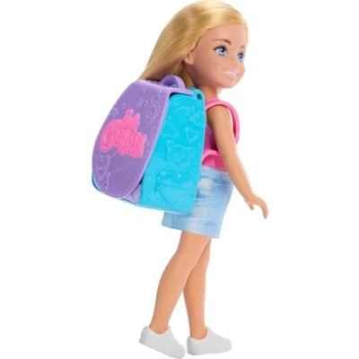 Image of BARBIE Family &amp; Friends Cupcake Baking Backpack Blonde Chelsea Doll, Wearable with Play Pieces, JBF46