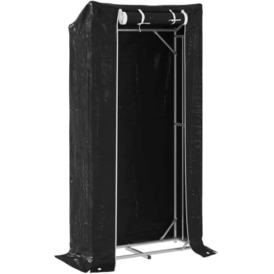 Image of vidaXL Firewood Rack with Rain Cover 100x40x200 cm Galvanised Steel