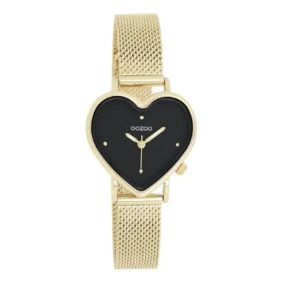 Image of Oozoo Timepieces Women&#039;s Watch with Stainless Steel Strap Modern for Women Elegant Analogue in Heart Shape, Gold/Black, Bracelet