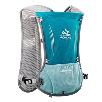 Image of AONIJIE 5L Outdoor Sport Multifunctional Camping Backpack Cycling Running Climbing Hiking Hydration Vest Pack (Light blue only Vest, OneSize)