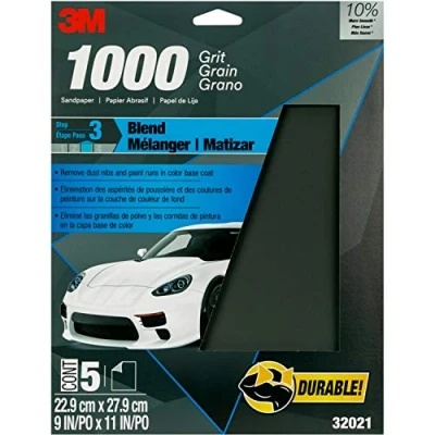 Image of 3M Wetordry Sandpaper, 32021, 1000 grit, 9 in x 11 in, 5 Sheets Per Pack