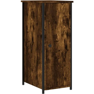 Image of vidaXL Bedside Cabinet Smoked Oak 32x42x80 cm Engineered Wood