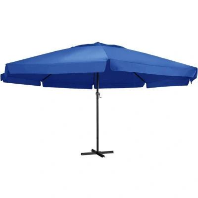 Image of vidaXL Garden Parasol with Aluminium Pole 600 cm Azure Blue