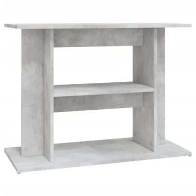 Image of vidaXL Engineered Wood Aquarium Stand Concrete Grey, 3 Tier Display for Fish Tank, Modish Home Decor with Storage Space