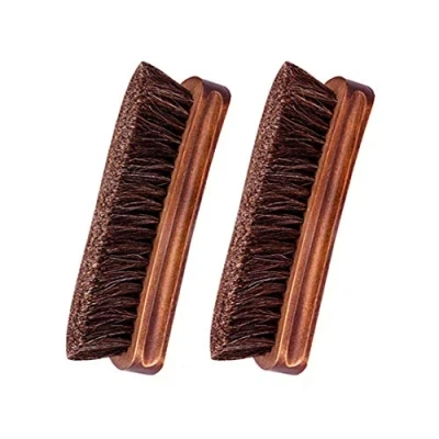 Image of Shoe Brush, KY Tech 2pcs Premium Horsehair Brush Shine Polish Brushes Horse Hair Bristles for Boots, Shoes, Car Seats, Sofas, Bags