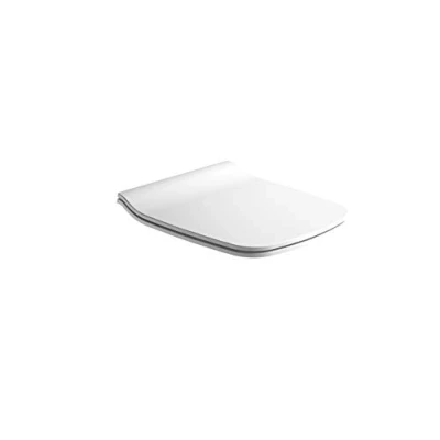 Image of GALA G5132701 Lid and Seat Slim for Toilet Street Square Collection, White Finish (Ref 51327), Urea, 37.5 x 6 45 cm