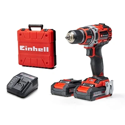 Image of Einhell TE CD 18/50 Li BL Power X Change Cordless Drill (Li ion, 18 V, Brushless Motor, Speed Electronics, Includes 2X 2.0 Ah PXC Batteries and Quick Charger)