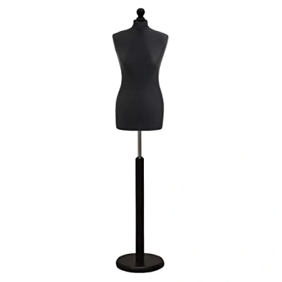 Image of Female Tailors Dummy Size 14/16 Dressmakers Fashion Mannequin Students Black With Stand